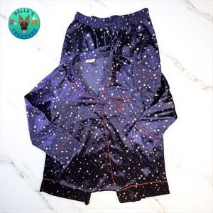 L*Space Pajama Set Womens Large Star Print Long Sleeve Top & Pants Loungewear